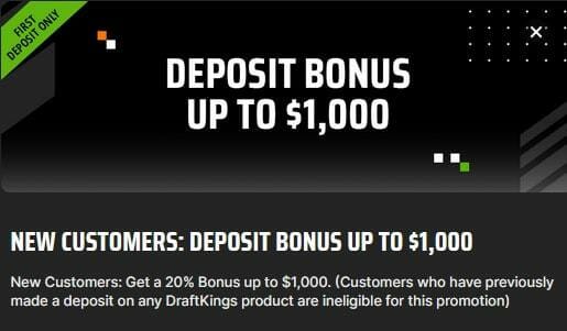 DraftKings Maryland Welcome Offer Screenshot